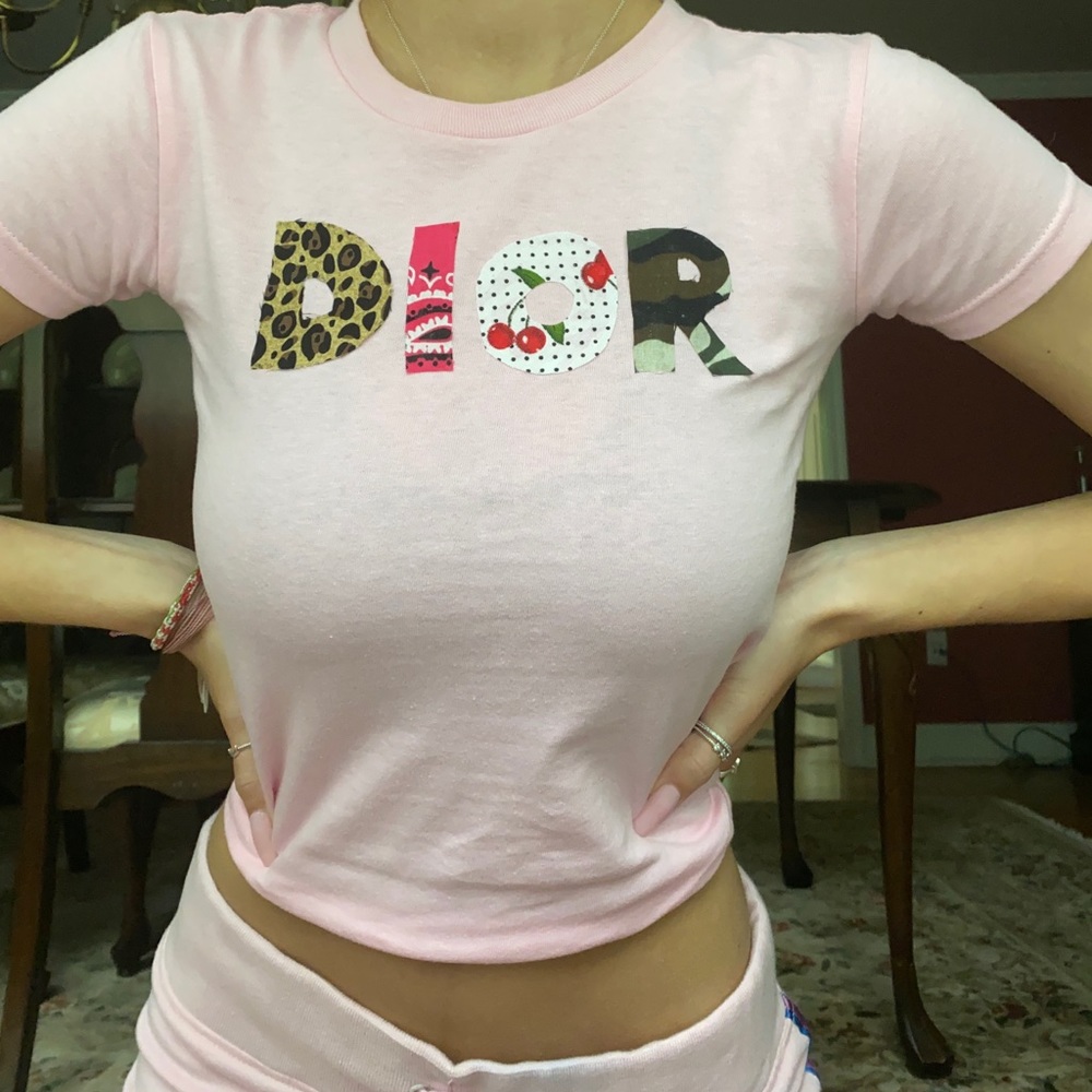 Y2k pink baby tee